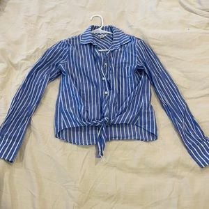 J Crew front tie blouse